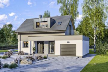  Projekt domu D302 (WAI1454) - projekt domu parterowego z poddaszem - Zdjęcie 1