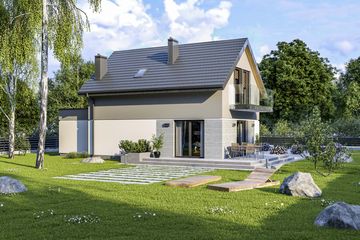  Projekt domu D302 (WAI1454) - projekt domu parterowego z poddaszem - Zdjęcie 2