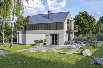  Projekt domu D304 (WAI1456) - projekt domu parterowego z poddaszem - Zdjęcie 2