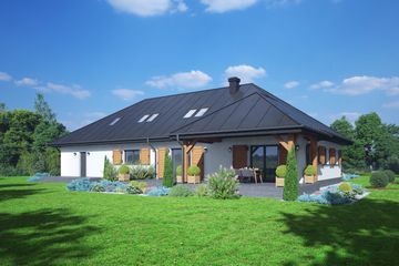  Projekt domu Dęborzyce 25 dwst (KRP2660) - projekt domu parterowego z poddaszem - Zdjęcie 2