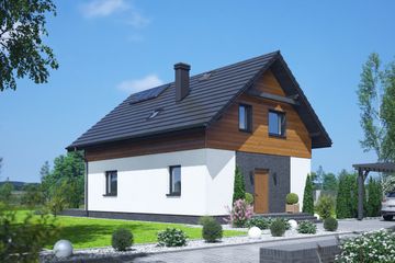  Projekt domu Grodziec a3 (KRP2661) - projekt domu parterowego z poddaszem - Zdjęcie 1