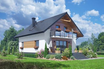  Projekt domu Miłowo 5m (KRP2663) - projekt domu parterowego z poddaszem - Zdjęcie 2