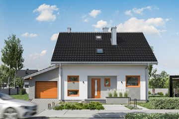  Projekt domu Celina (1801) (KRD2930) - projekt domu parterowego z poddaszem - Zdjęcie 1