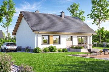Projekt domu Mokka 16 mini 2 - parterowy dom o powierzchni 80 m², dach dwuspadowy - ujęcie 4