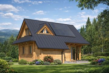  Projekt domu A-152 Dom agrestowa z bali (BBD1273) - projekt domu parterowego z poddaszem - Zdjęcie 2