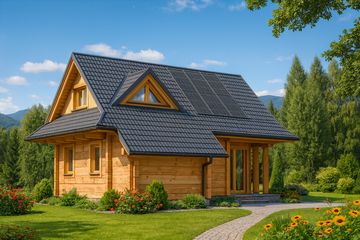  Projekt domu A-152 Dom agrestowa z bali (BBD1273) - projekt domu parterowego z poddaszem - Zdjęcie 3