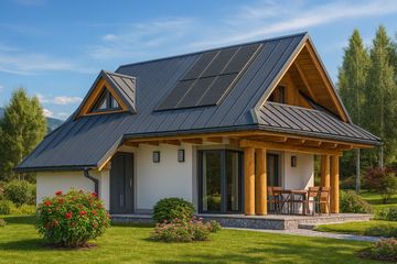  Projekt domu A-152 Dom agrestowa szkieletowy (BBD1274) - projekt domu parterowego z poddaszem - Zdjęcie 1