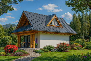  Projekt domu A-152 Dom agrestowa szkieletowy (BBD1274) - projekt domu parterowego z poddaszem - Zdjęcie 2