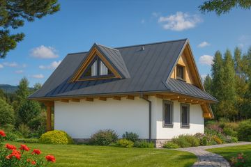  Projekt domu A-152 Dom agrestowa szkieletowy (BBD1274) - projekt domu parterowego z poddaszem - Zdjęcie 4