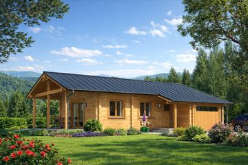  Projekt domu A-153 Dom jarzębata z bali (BBD1275) - projekt domu parterowego - Zdjęcie 1