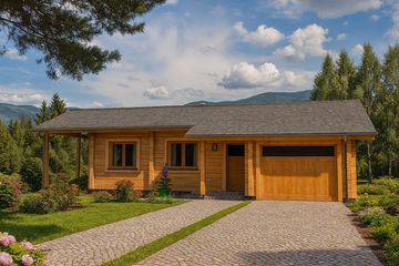  Projekt domu A-153 Dom jarzębata z bali (BBD1275) - projekt domu parterowego - Zdjęcie 2