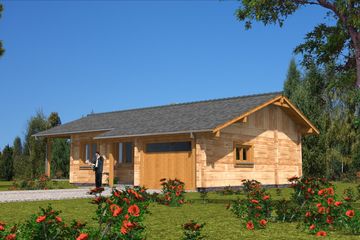  Projekt domu A-153 Dom jarzębata z bali (BBD1275) - projekt domu parterowego - Zdjęcie 2