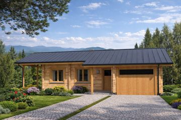  Projekt domu A-153 Dom jarzębata z bali (BBD1275) - projekt domu parterowego - Zdjęcie 2