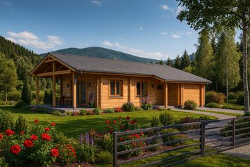  Projekt domu A-153 Dom jarzębata z bali (BBD1275) - projekt domu parterowego - Zdjęcie 5