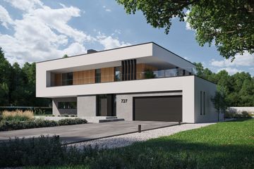  Projekt domu NewHouse 727 w1 (KRZ1060) - projekt domu z pełnym piętrem - Zdjęcie 3