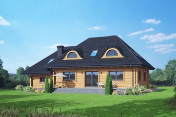  Projekt domu Chmielniki małe dw 97 (KRP2665) - projekt domu parterowego z poddaszem - Zdjęcie 2