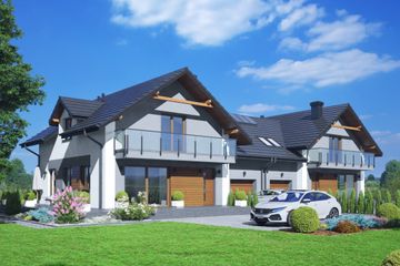  Projekt domu Gronowice ab (KRP2664) - projekt domu parterowego z poddaszem - Zdjęcie 1