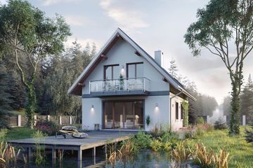  Projekt domu Gawra (254) (KRD1071) - projekt domu parterowego z poddaszem - Zdjęcie 2