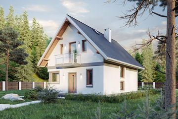  Projekt domu Gawra (254) (KRD1071) - projekt domu parterowego z poddaszem - Zdjęcie 3