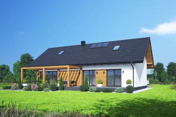  Projekt domu Alamowice dws (KRP2666) - projekt domu parterowego - Zdjęcie 1
