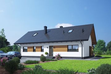 Projekt domu Alamowice dws (KRP2666) - projekt domu parterowego - Zdjęcie 2
