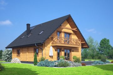  Projekt domu Cedrowo b1 dw (KRP2668) - projekt domu parterowego z poddaszem - Zdjęcie 2