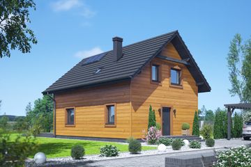  Projekt domu Grodziec a3 dws (KRP2669) - projekt domu parterowego z poddaszem - Zdjęcie 1