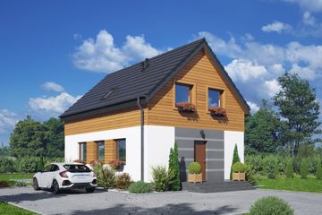  Projekt domu Gronów bb 70 (KRP2670) - projekt domu parterowego z poddaszem - Zdjęcie 1