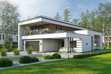  Projekt domu Kubiczny D30 wariant I (WWC1010) - projekt domu z pełnym piętrem - Zdjęcie 1