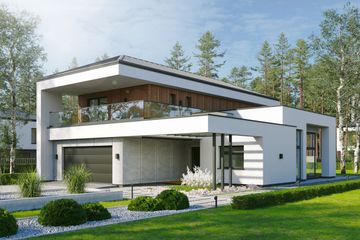  Projekt domu Kubiczny D30 wariant I (WWC1010) - projekt domu z pełnym piętrem - Zdjęcie 1