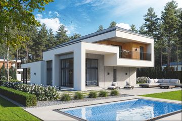  Projekt domu Kubiczny D30 wariant I (WWC1010) - projekt domu z pełnym piętrem - Zdjęcie 2