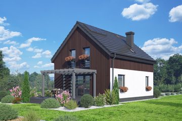  Projekt domu Grodziec bb 70 (KRP2682) - projekt domu parterowego z poddaszem - Zdjęcie 1