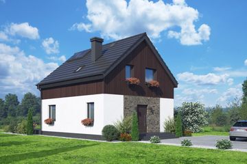  Projekt domu Grodziec bb 70 (KRP2682) - projekt domu parterowego z poddaszem - Zdjęcie 2