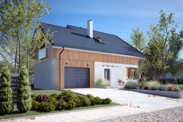  Projekt domu Kote 2 (BSA2338) - projekt domu parterowego z poddaszem - Zdjęcie 2