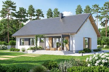 Projekt domu Mokka 18 - parterowy dom o powierzchni 110 m², dach dwuspadowy - ujęcie 3