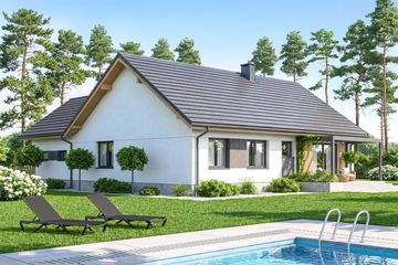 Projekt domu Mokka 18 - parterowy dom o powierzchni 110 m², dach dwuspadowy - ujęcie 4