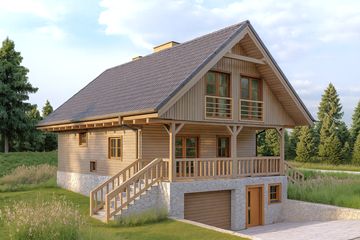  Projekt domu na Sosnowej (WBF1002) - projekt domu parterowego z poddaszem - Zdjęcie 1