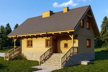  Projekt domu na Sosnowej (WBF1002) - projekt domu parterowego z poddaszem - Zdjęcie 2