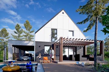  Projekt domu Daktyl II z wiatą [A1] (WRF2367) - projekt domu parterowego z poddaszem - Zdjęcie 3