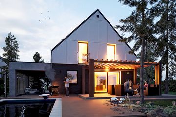  Projekt domu Daktyl II z wiatą [A1] (WRF2367) - projekt domu parterowego z poddaszem - Zdjęcie 4