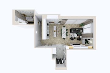 Projekt domu Ka229 T - parterowy dom o powierzchni 132,44 m², dach płaski - ujęcie 40