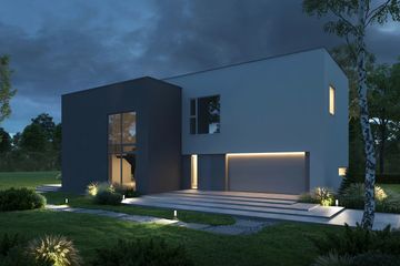  Projekt domu Samowystarczalny Kompozycja przestrzenna (LOB1003) - projekt domu z pełnym piętrem - Zdjęcie 3