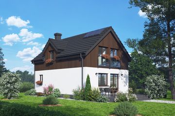  Projekt domu Osieczno bb 70 (KRP2674) - projekt domu parterowego z poddaszem - Zdjęcie 2