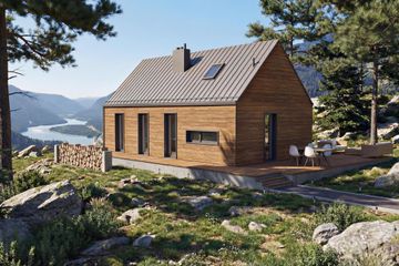  Projekt domu Kantry - drewniany (GDE1038) - projekt domu parterowego - Zdjęcie 2