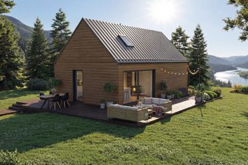  Projekt domu Kantry - drewniany (GDE1038) - projekt domu parterowego - Zdjęcie 1