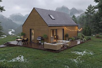  Projekt domu Kantry - drewniany (GDE1038) - projekt domu parterowego - Zdjęcie 9
