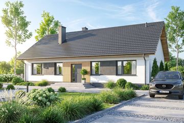 Projekt domu Mokka 17 plus 2 - parterowy dom o powierzchni 122,88 m², dach dwuspadowy - ujęcie 2