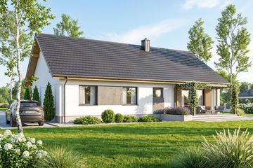 Projekt domu Mokka 17 plus 2 - parterowy dom o powierzchni 122,88 m², dach dwuspadowy - ujęcie 3