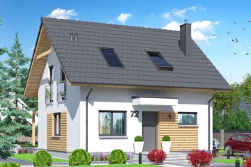  Projekt domu Akso (WOE1180) - projekt domu parterowego z poddaszem - Zdjęcie 1