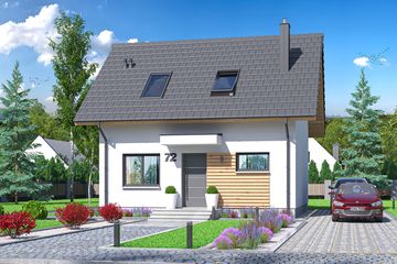  Projekt domu Akso (WOE1180) - projekt domu parterowego z poddaszem - Zdjęcie 2